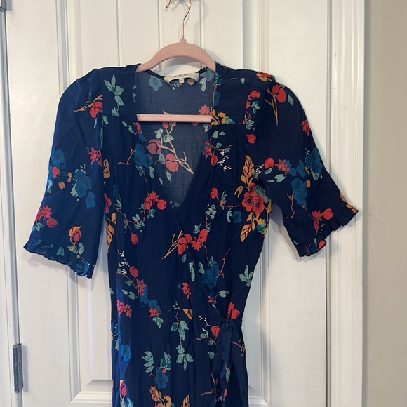 Sea New York Mari Wrap Dress Navy Floral Maxi Wrap Dress Size 0 - Picture 2 of 13